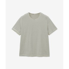 [미나브] 스트라이프 유넥 반팔 티셔츠 [아이보리]