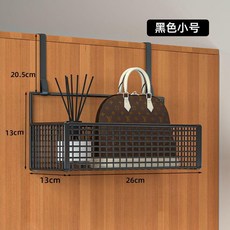 無品牌 門後掛衣架 免打孔置物架 玄關衣帽收納架, 黑色單層小號 側櫃款, 1個