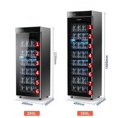 와인잔 살균기 소독기 와인 캐비닛 식기 건조기 자외선, 280L 50-140컵