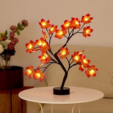 치프몰 LED 자작나무 트리 조명 50cm 10종, 단풍나무 24구(웜화이트) 검정색 나무