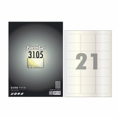폼텍 잉크젯 투명라벨 IC 3105 21칸 5매, 1개, 혼합색상