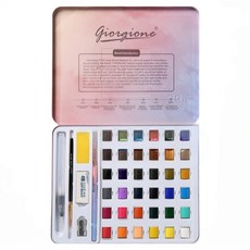 Giorgione 固體水彩套裝 36/48色 珠光金屬顏料 繪畫塊狀水彩, 多種顏色, 600g, 1個