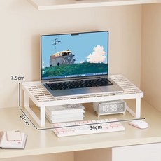 電腦主機托架 可移動置物架 帶滑輪伸縮底座, 白色小號, 1個