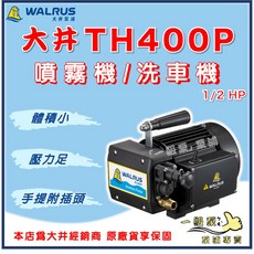 大井 TH400P 噴霧機 洗車機 清洗機 全配 家用自行洗車 園藝澆花 管路試壓, 1個, TH400P (1/2 HP)【標配】,110V