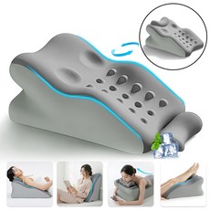 BLOOMY 다기능 침대 등받이쿠션 허리쿠션 메모리폼 엎드려 자는 베개 높이조절 다리베개 냉감 수면쿠션 편안한 시원함 제공, 그레이 그레이