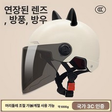 경량헬멧 배달 바이크 C 스쿠터 하이바 오토바이, 1개, 3C 무광카키 티 롱 캣이어