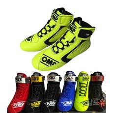 OMP FIRST 레이싱 슈즈 남성용 FIA 인증 자동차 드리프트 화재 방지 고카트 신발, 41, 파란색/흰색 반점