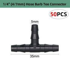 투명 1/4 ''벤드 화살표 도저 조절 마이크로 드립 관개 키트 정원 물 커넥터 4/7mm 호스 온실, 04 D-50PCS