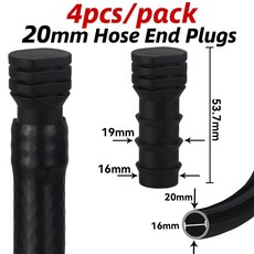 호스 바브 커넥터 커플링 티 엘보우 드립 관개 파이프 튜빙 정원 수리 부품, 09 T-20mm-EndPlug-4pcs