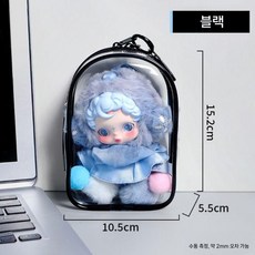 SP 스컬판다 팝마트 정원 겨울 음악 판다 드레스 인형 인형옷 소품, 아기 옷 + 머리 장식 액세서리에는 인형이 포함되지 않, 블랙 베이비 보호 케이스(버클포함)