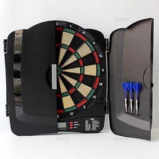 110V軟式電子飛鏢機 廂式自動積分室內娛樂飛鏢游戲靶箱式飛鏢盤, 箱式靶盤+6支飛鏢+24顆鏢頭, 1個