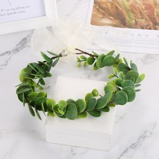 화관 셀프웨딩 꽃머리띠 브라이덜샤워, 1개, 글라스P