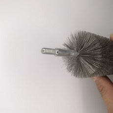 鋼絲管道刷 不鏽鋼絲銅絲打磨除鏽內孔拋光去毛刺圓孔清理M6螺牙桿, 直徑35mm毛位100不鏽鋼絲螺牙桿, 1個