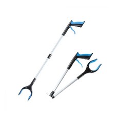 台灣現貨24H出貨 折疊磁吸設計取物夾，加厚多功能懶人夾，身障輔助高處縫隙夾, 1個, 新款折疊彈力取物夾 藍色