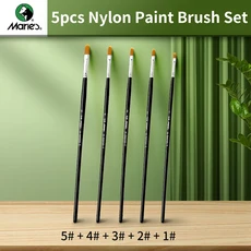Marie의 5pcs 나일론 헤어 헤이즐넛 페인트 브러시 세트 오일 아크릴 바위 수채화 공예 모델 예술가를 위한, 1개