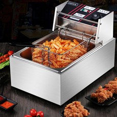 업소용 전기튀김기 돈까스 분식집 가정용 소형 핫도그 치킨, L. RJ81 블루와 흰색 단일 실린더 1