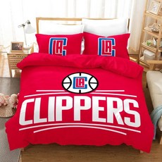 NBA LA 클리퍼스 이불 배게 커버 세트 (싱글 더블) LA Clippers Duvet Cover Set, 포함