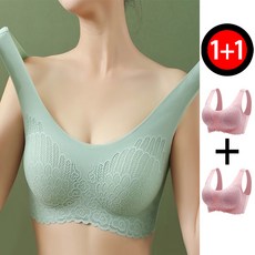 [당일출고]1+1 2매묶음 항균패드 심리스 노와이어 브라탑 스포츠브라 M~2XL 빅사이즈 브라