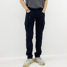 디아 남성용 포켓 카고 바이커 스판 면바지
