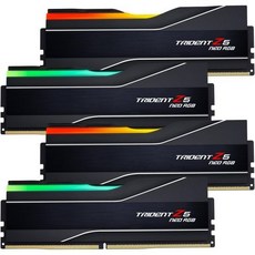 G.SKIL 트라이던트 Z5 네오 RGB 시리즈 DDR5 RAM AMD 엑스포 256GB 4x64GB 6000MT/s CL36-44-44-96 1.25V 데스크탑 컴퓨터 메모리, 256GB (4x 64GB), DDR5-6000 36-44-44-96 1.25V, Matte Black