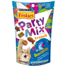 Purina Friskies 喜躍 Party Mix 貓零食香酥餅, Beachside Tuna, Salmon & Snapper Flavours, 60g, 1包