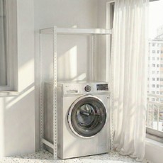 프라임앵글 김치냉장고 드럼세탁기 건조기 선반 펜트리 베란다 철제선반, 1.5단, 아이보리