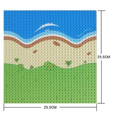 第三方兼容樂積木底板 叢林河流底板 海島底板 迷彩底板 方形底板 積木玩具 Classic 11024, 1個, 海島-直線 32x32顆粒
