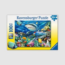 아트박스/코리아보드게임즈 라벤스부르거 산호초와 상어 XXL 100피스 퍼즐, 단품없음