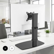 이지마운트 모니터 스탠드 거치대 높이조절 피벗 벽밀착 CMC1032, Black, 1개