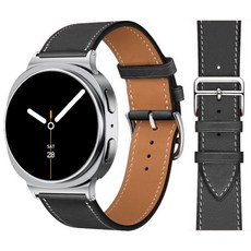 영스피플 갤럭시워치8 호환 싱글투어 가죽 스트랩 클래식 시계줄 40 44 46 20, 블랙