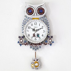 Cygnus 靜音甜蜜貓頭鷹擺鐘, 銀色