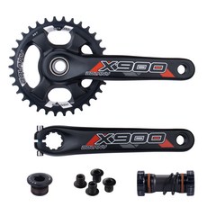 BOLANY山地自行車曲柄牙盤BCD96中空一體34T/36T正負齒單盤, 1個, 34T