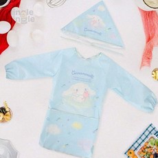 MJ0 시나모롤 앞치마세트 유아두건 어린이미술용앞치마