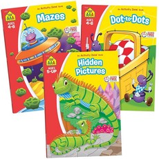 School Zone Activity 3-Pack Workbook Set - Hidden Pictures Mazes Dot-to-Dots: 192 Pages Prescho, School Zone Activity 3-Pack Wo