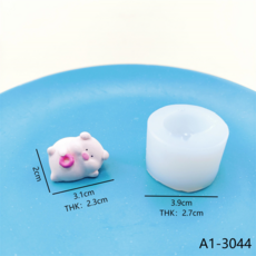 可愛卡通立體小豬造型硅膠模具 DIY手工香薰石膏擺件樹脂配件, 小豬模具A1-3044