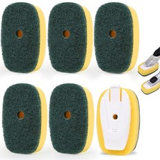 OXO 옥소 접시 브러시용 스폰지 브러시 리필 비누 디스펜싱 리필 4팩 스크러버용 스크럽 교체 헤드 핸들에 맞는 헤드_160113, 그린-6팩_160113