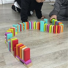 남매육아 집콕놀이 유아블록 원목도미노 학습완구 학습도미노 IQ, 1개