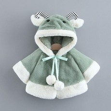 台灣出貨 韓版新款 兒童連衣帽披風 嬰兒披風斗篷 新生兒童防風被 抱衣0-2歲 男女寶寶 秋冬外出服 加絨小外套