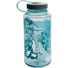 Nalgene 946.4ml(32온스) 넓은 입구 물병 | BPA 프리 내구성 및 누출 방지 - 바이오모픽 씨폼, Biomorphism Seafoam
