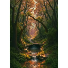 자연 풍경 화려한 폭포 캔버스 회화 녹색 나무 숲 포스터 벽 아트 인쇄 홈 장식 Frameless Paintings, 02 30X42cm Unframed, 14 nn-6