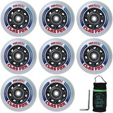 휠백이 72mm/76mm인 CLAS FOX 인라인 스케이트 교체 휠 베어링 ABEC-9 및 블레이드 롤러 하키 스케이트용 플로팅 스페이서 85A 실내 실외(8팩)(76MM), Normal, 72MM