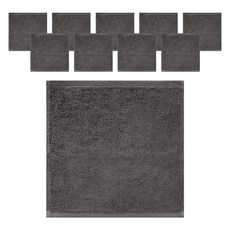 송월타월 최고급면 딥컬러 카페행주 핸드타올, 회색, 10개