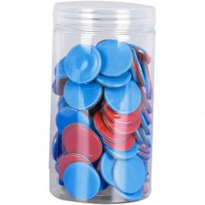 100피스 학습 카운터 수학 연습을 위한 두 가지 색상 카운터 빙고 칩 게임 교실용 어린이용 수학 카운터, Red Blue