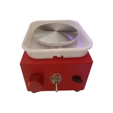 도자기 회전판 탭형 소형 전동 도예 물레 체험용 220V 핸드페달 점토 점도 찰흙, 빨간색 플러그인모델+점토+도구+연료