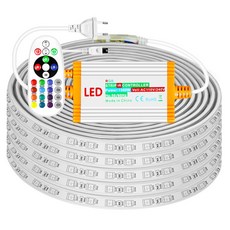 RGB LED 스트립 조명 5050 IP67 방수 유연한 테이프 4 핀 1500W IR 리모컨 정원 조명용 디밍 가능 1m-100m 220V, [01] 4Pin rgb strip light, [14] 10 meters