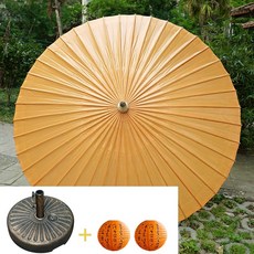 대나무파라솔 우산 볏집 파라솔 원사 브라이트레드 해변, 250cm, 전면 천공, 2 등롱 4개