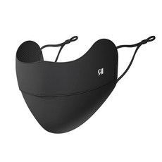 防曬眼角冰絲口罩 露鼻透氣涼感口罩, 1個, 黑