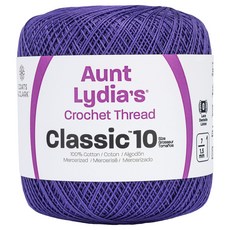 코트 크로셰 앤트 리디아 크로셰 코튼 클래식 사이즈 10 화이트 Coats Crochet Aunt Lydia's Crochet Cotton Classic Size 10 Vi, Violet, 1 Pack, 미정