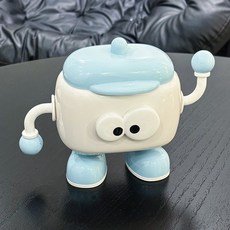 귀여운 다용도 수납함 이쑤시개 면봉 케이스 치실보관함, 빅 아이 파란손 이쑤시개 방진칸막이