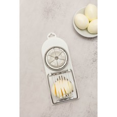 喚 HUAN 二合一切蛋器 早餐雞蛋分片好幫手 廚房小工具, 白色, 1個